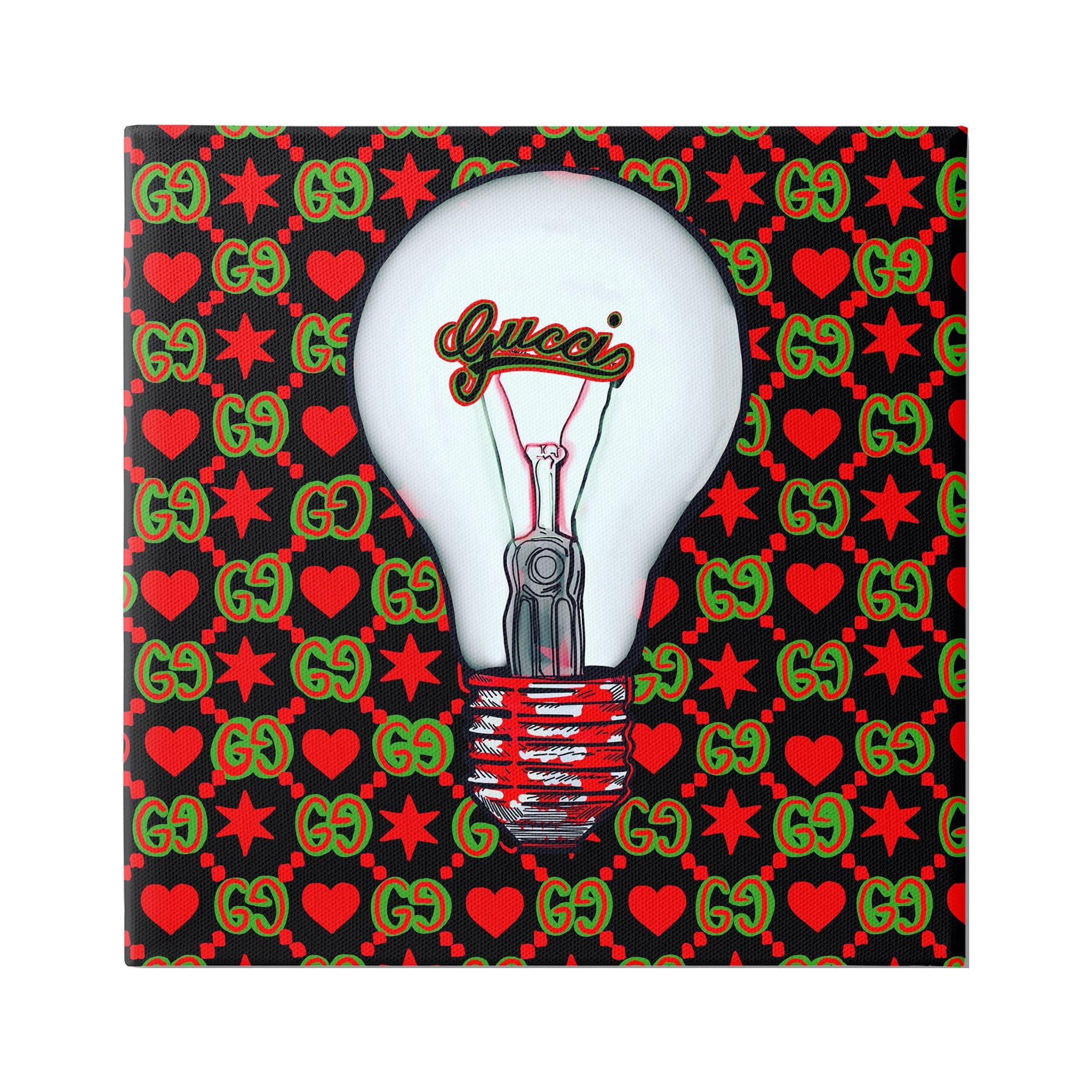 Stupell Industries Glam Brand Lightbulb Pattern Beauty & Fashion Painting Gallery Wrapped Canvas Print Wall Art, 24 x 24