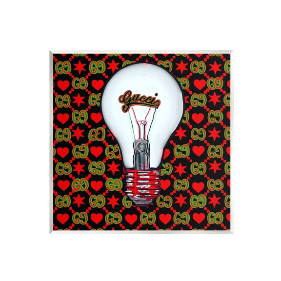 Stupell Industries Glam Brand Lightbulb Pattern Beauty & Fashion Painting Unframed Art Print Wall Art, 12 x 12