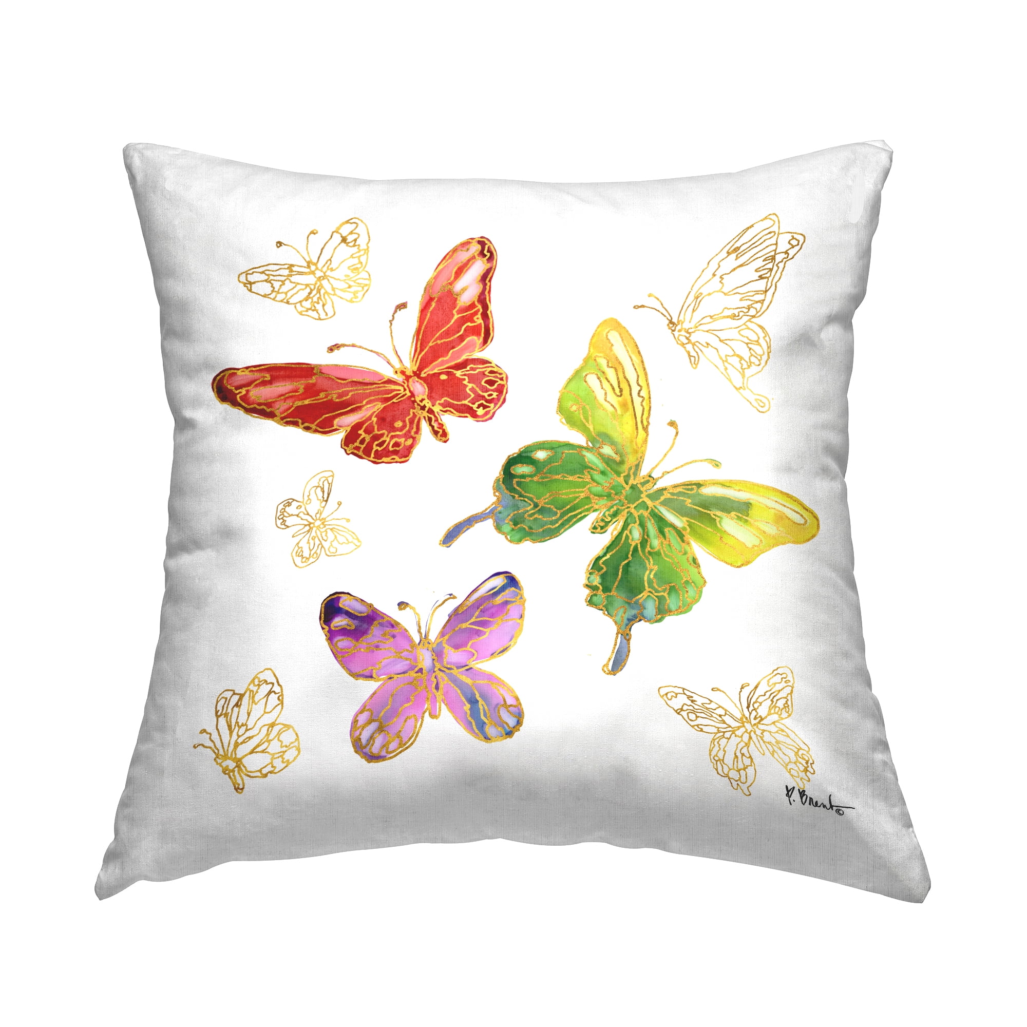 Stupell Industries Glam Butterfly Shapes Decorative Printed Throw Pillow, 18 x 18