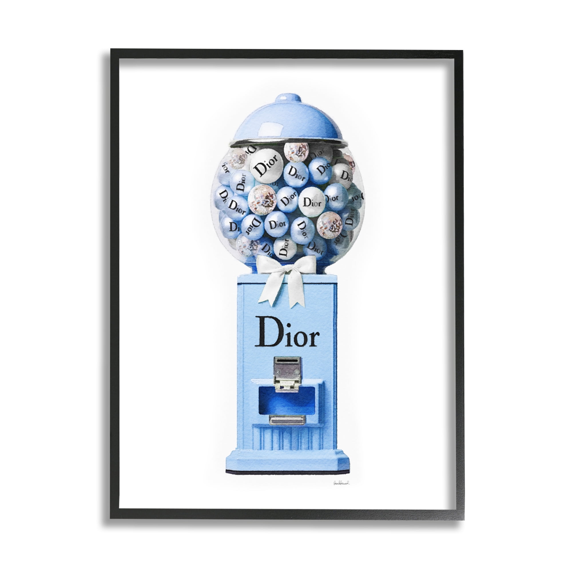 Stupell Industries Glam Candy Dispenser Beauty & Fashion Painting Black Framed Art Print Wall Art, 24 x 30