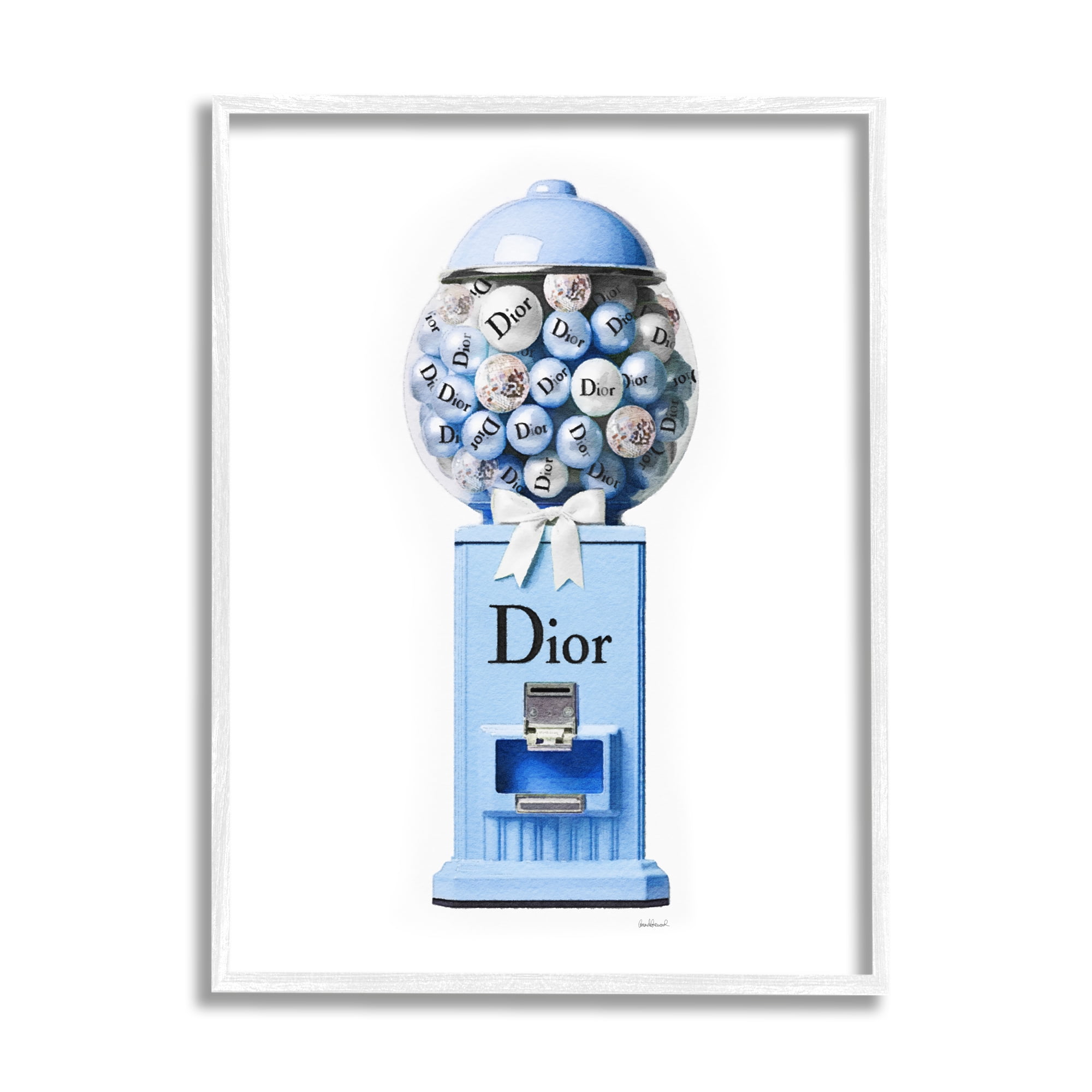 Stupell Industries Glam Candy Dispenser Beauty & Fashion Painting White Framed Art Print Wall Art, 11 x 14