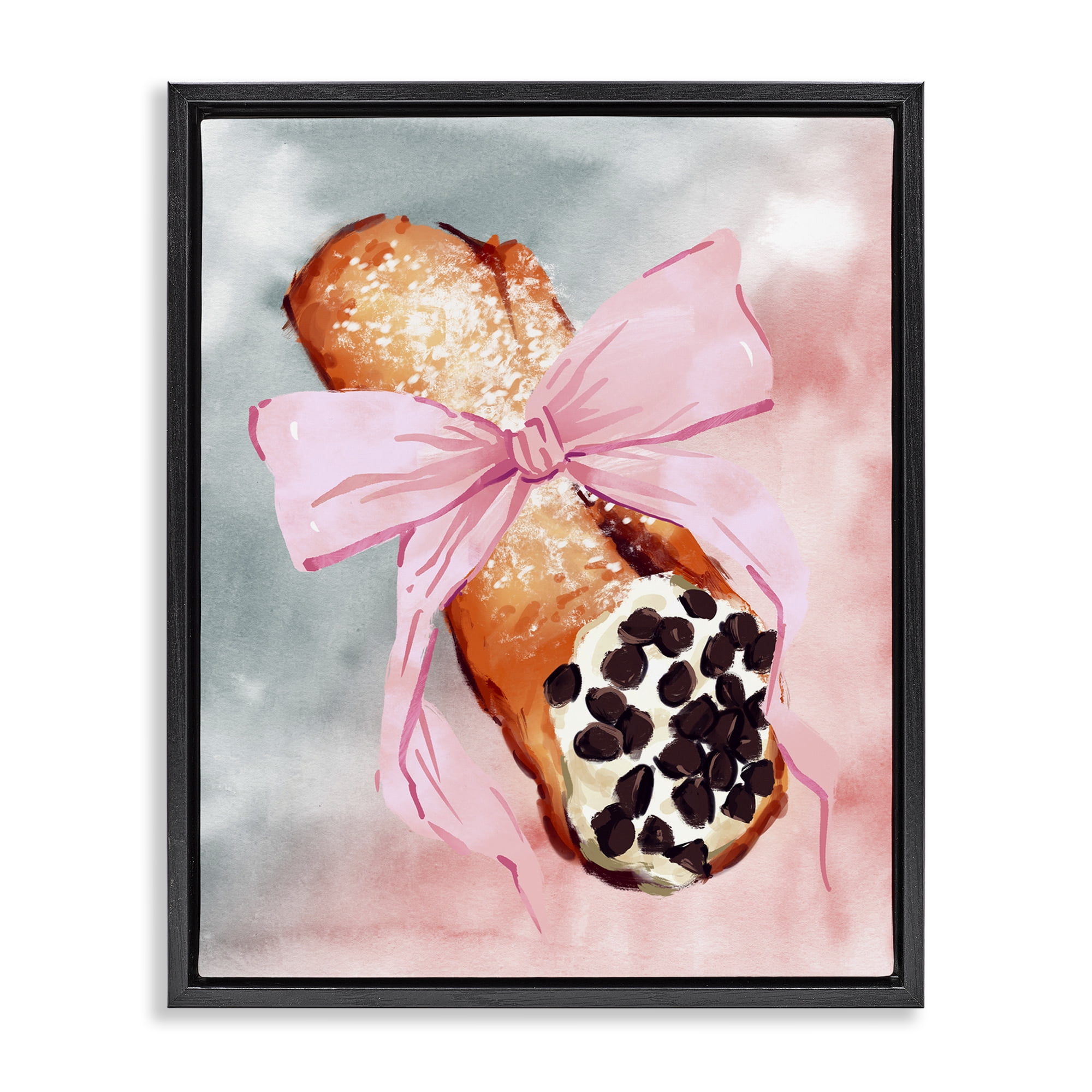 Stupell Industries Glam Cannoli Pastry Food & Beverage Painting Black Floater Framed Art Print Wall Art, 25 x 31
