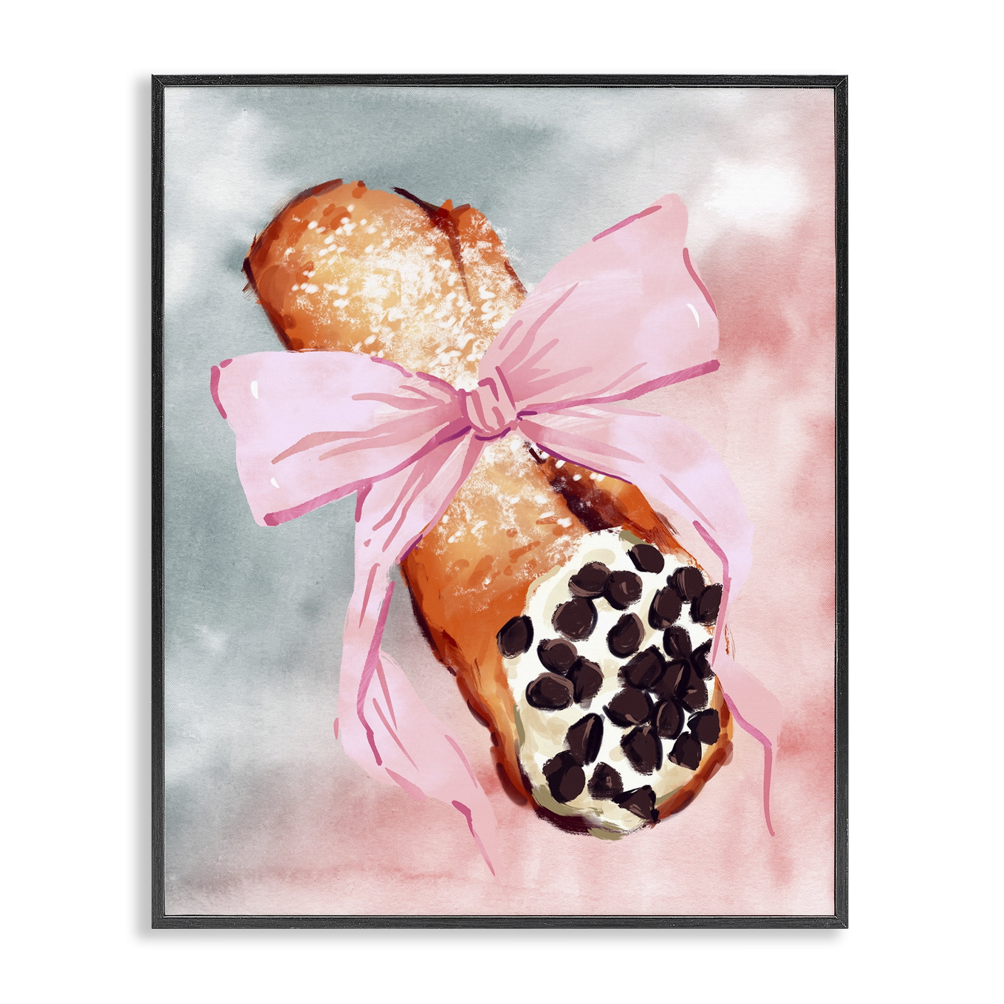 Stupell Industries Glam Cannoli Pastry Food & Beverage Painting Black Framed Art Print Wall Art, 16 x 20