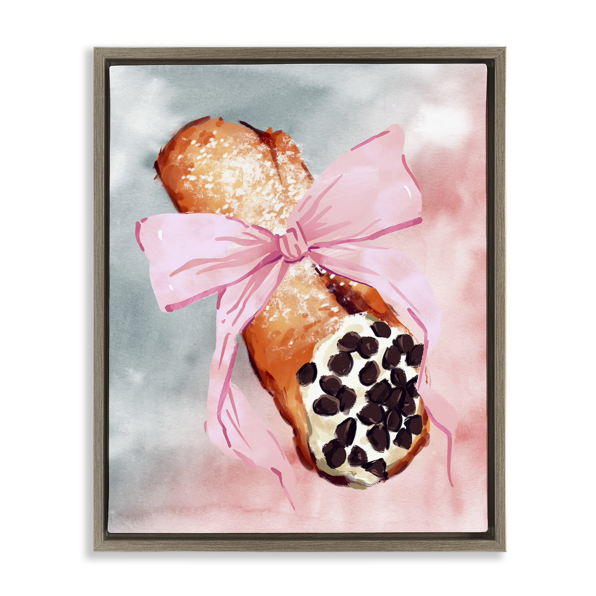 Stupell Industries Glam Cannoli Pastry Food & Beverage Painting Brown Floater Framed Art Print Wall Art, 25 x 31
