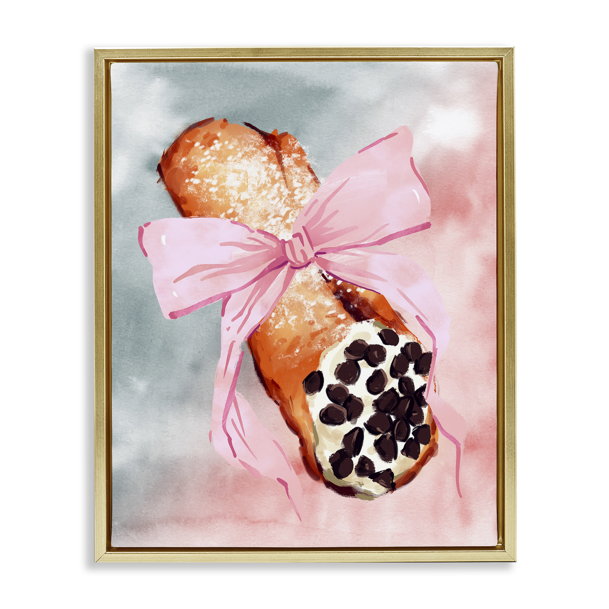 Stupell Industries Glam Cannoli Pastry Food & Beverage Painting Gold Floater Framed Art Print Wall Art, 17 x 21