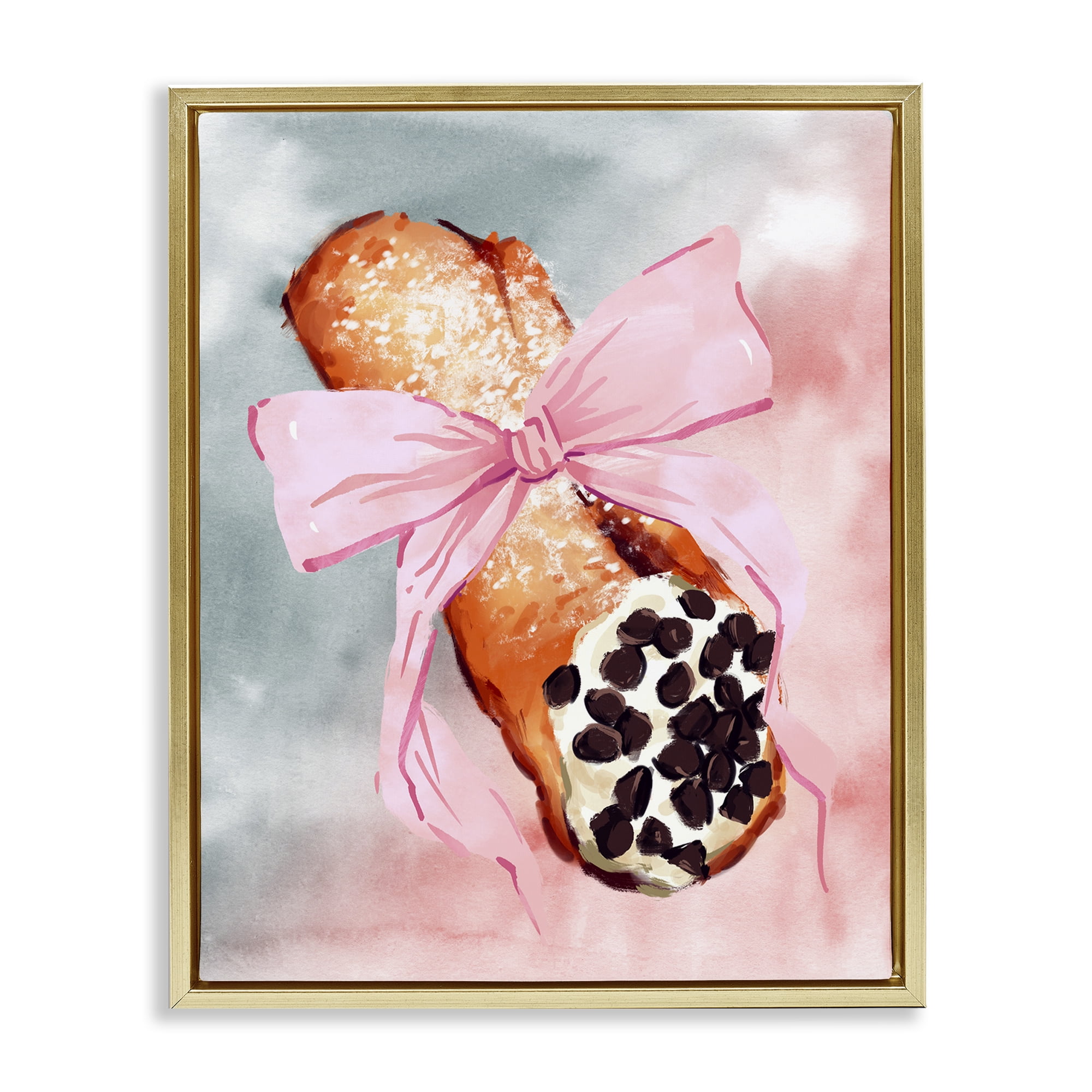 Stupell Industries Glam Cannoli Pastry Food & Beverage Painting Gold Floater Framed Art Print Wall Art, 25 x 31