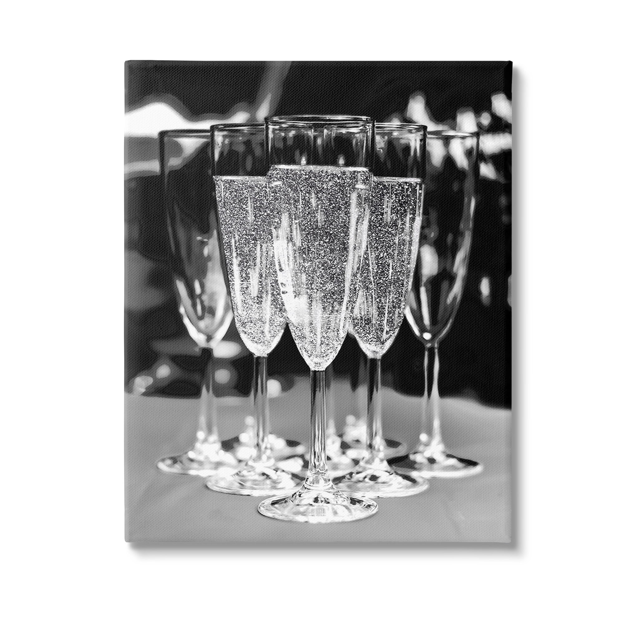 Stupell Industries Glam Champagne Flutes Food & Beverage Photography Gallery Wrapped Canvas Art Print Wall Art, 16 x 20
