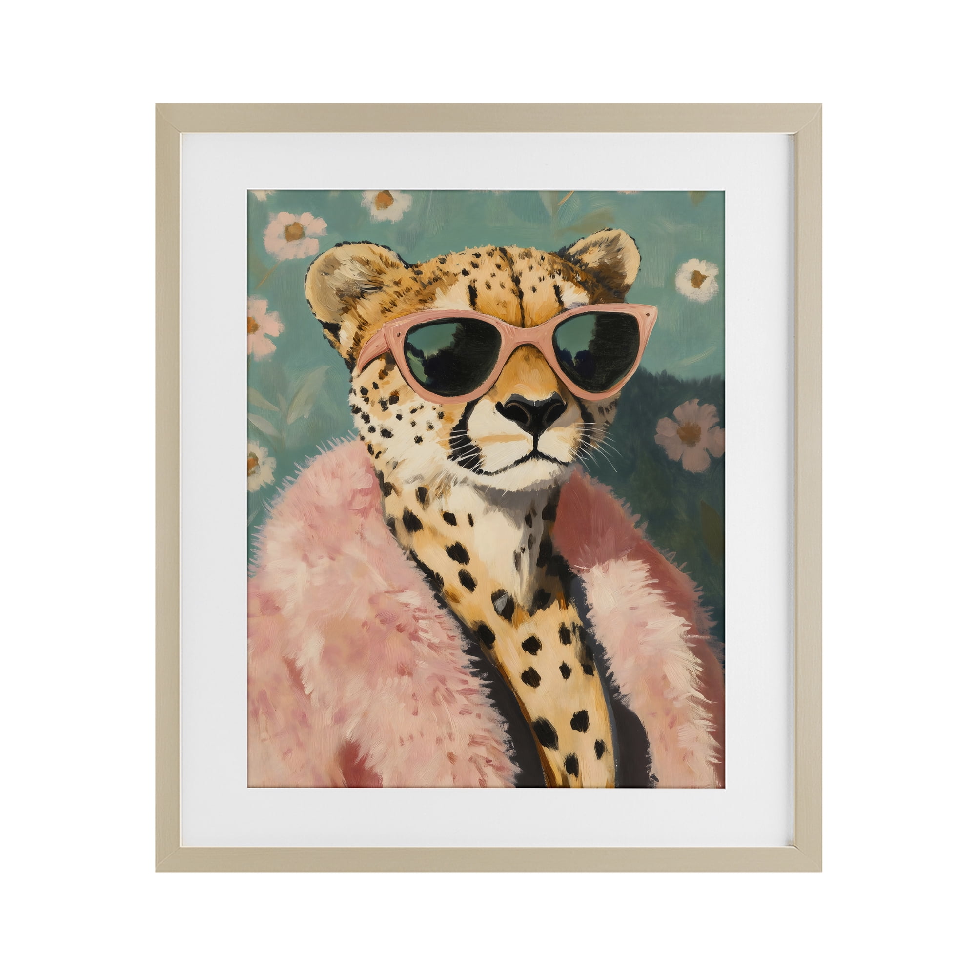 Stupell Industries Glam Cheetah in Pink Fur Birch Framed Print Under Glass, design by The Prints Vibe