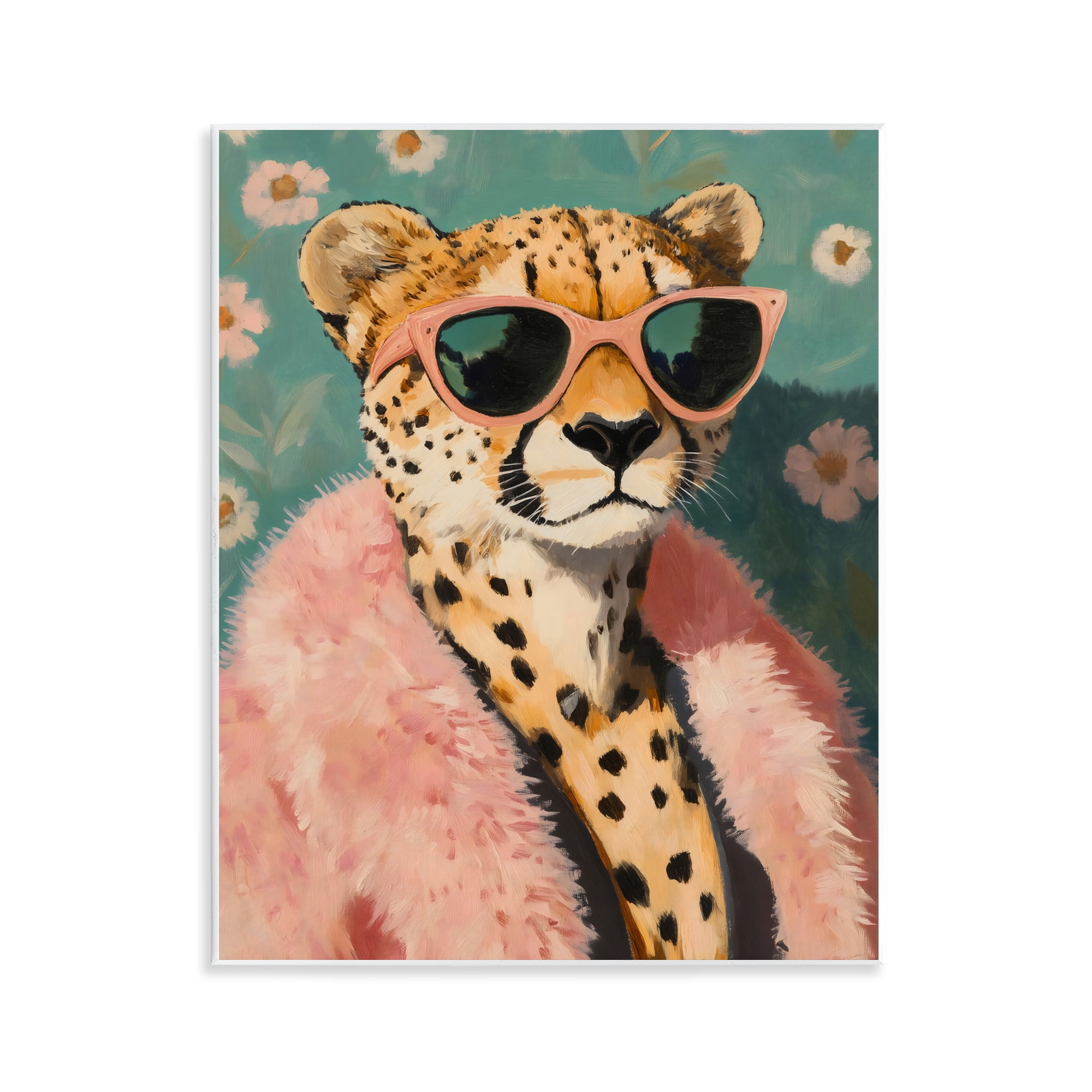 Stupell Industries Glam Cheetah in Pink Fur Wall Plaque Art, design by The Prints Vibe