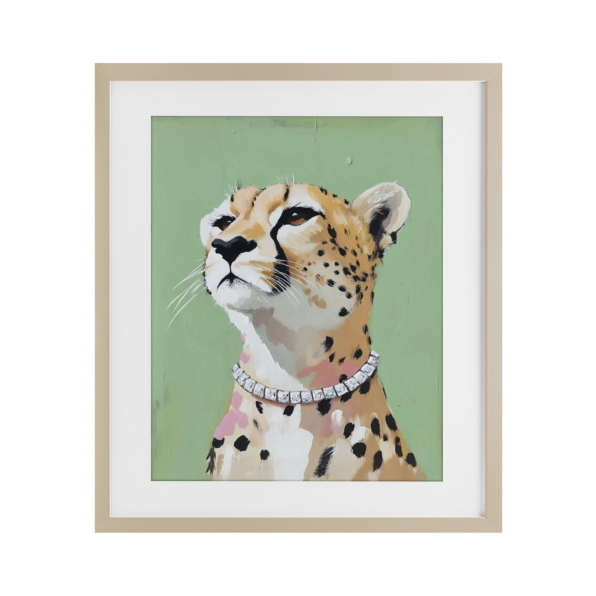 Stupell Industries Glam Cheetah with Jewels Birch Framed Print Under Glass, design by The Prints Vibe