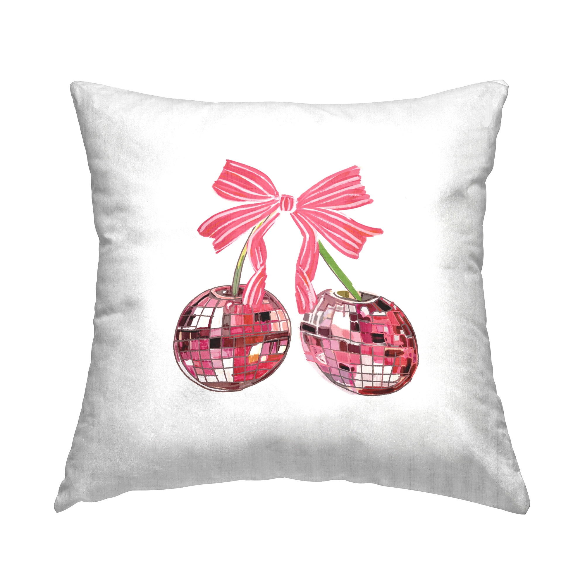 Stupell Industries Glam Cherries with Bow Decorative Printed Throw Pillow Design by Amelia Noyes