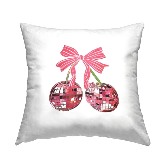 Stupell Industries Glam Cherries with Bow Decorative Printed Throw Pillow Design by Amelia Noyes
