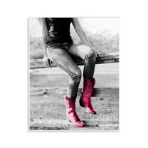 Stupell Industries Glam Cowgirl in Boots Novelty Painting Unframed Art Print Wall Art, 11 x 14