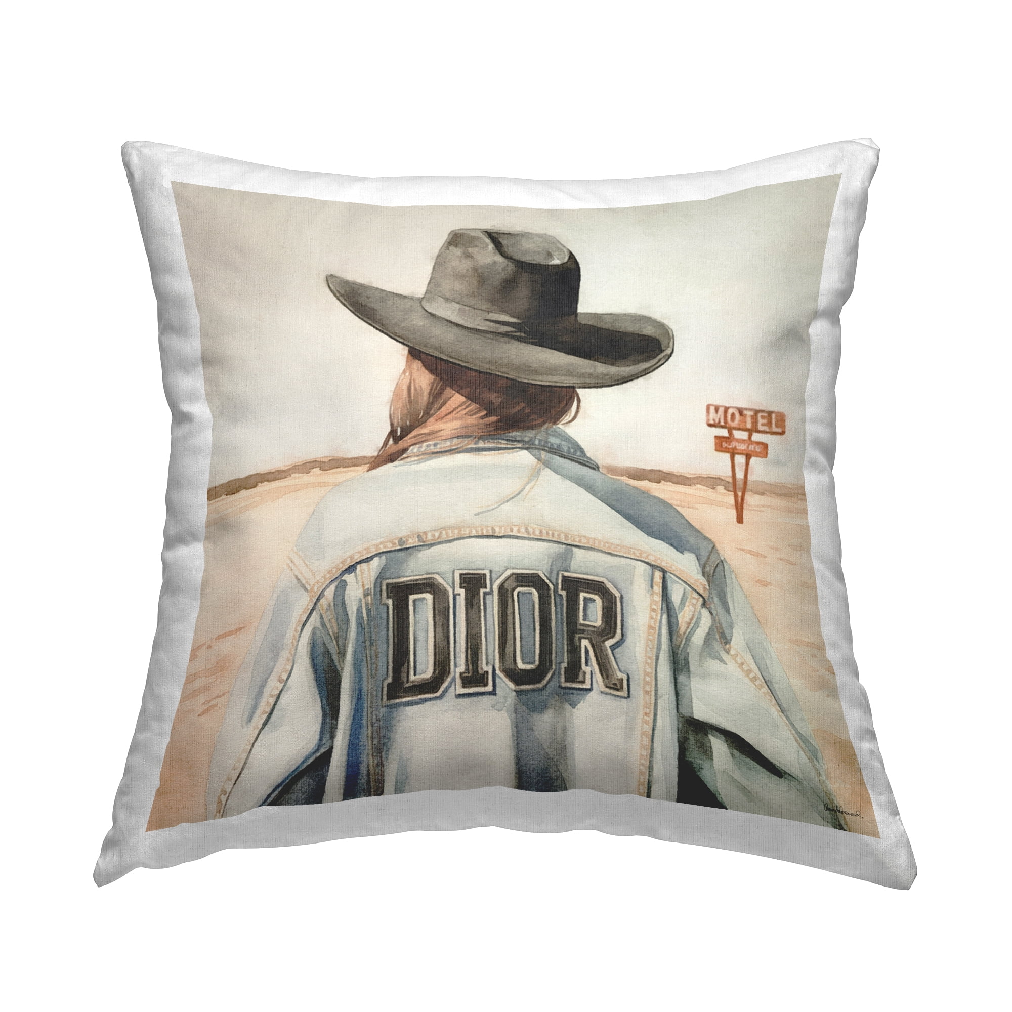 Stupell Industries Glam Cowgirl in Desert Decorative Printed Throw Pillow Design by Amanda Greenwood.