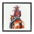 thumbnail image 1 of Stupell Industries Southwestern Glam Cowgirl on Horse Black Floating Frame Canvas Art, 18 x 18, by Amanda Greenwood, 1 of 8