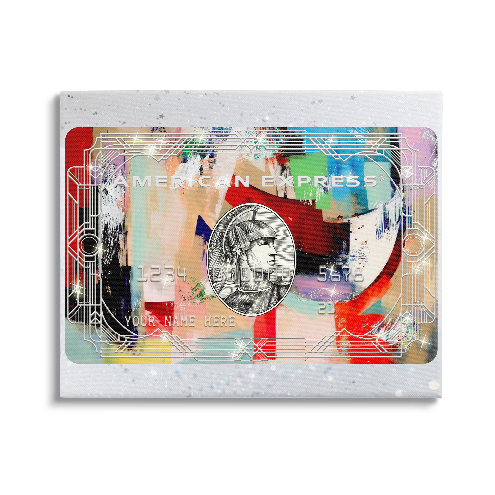 Stupell Industries Glam Credit Card Abstract Painting Gallery Wrapped Canvas Print Wall Art, 20 x 16