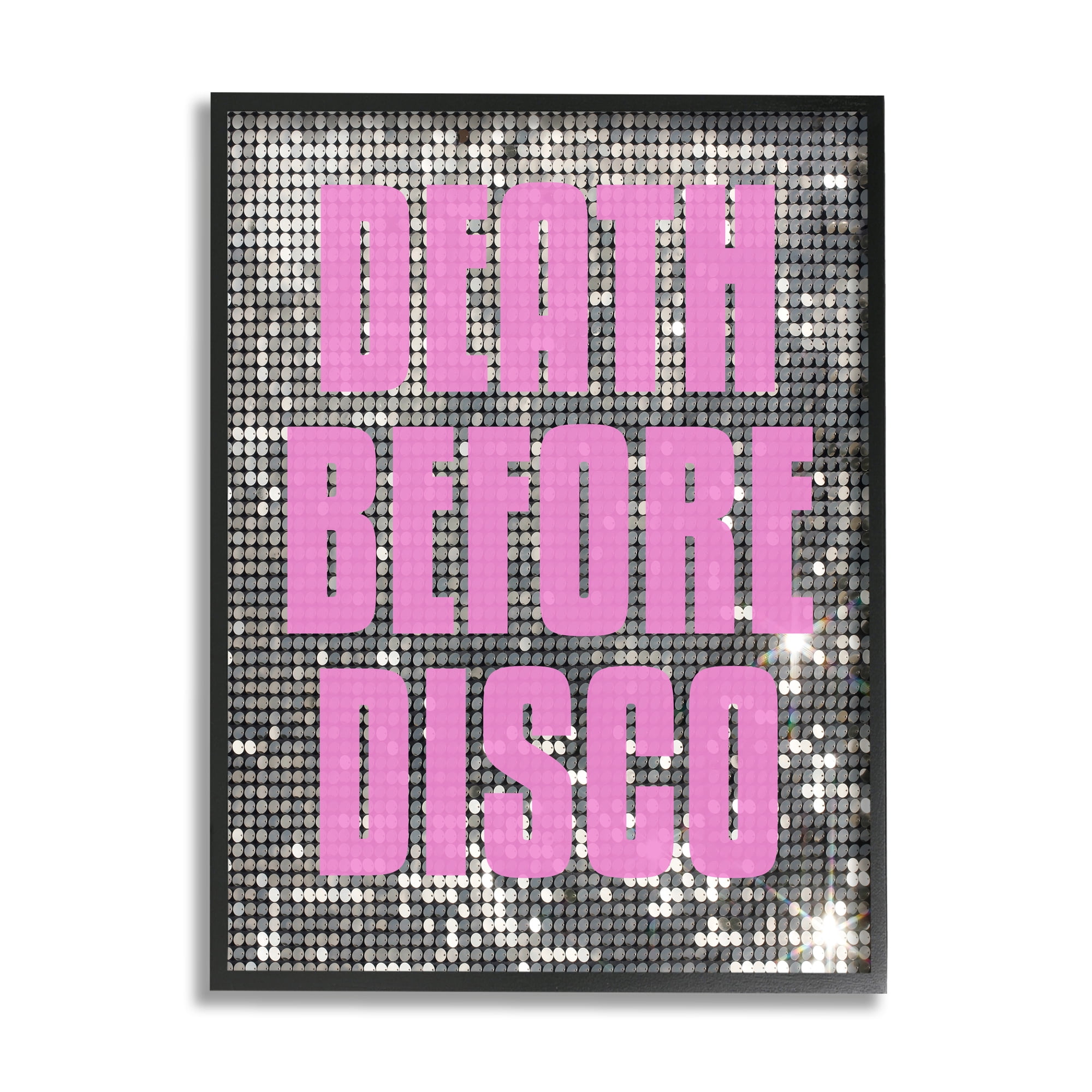 Stupell Industries Glam Death Before Disco Abstract Painting Black Framed Art Print Wall Art, 24 x 30