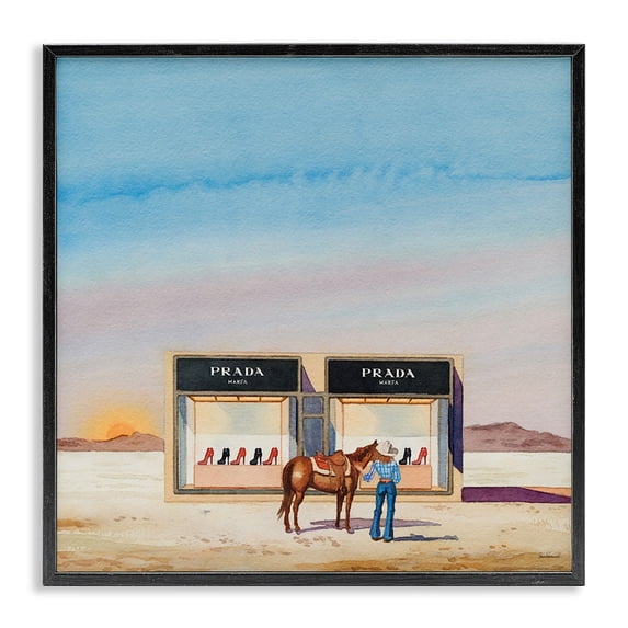 Stupell Industries Glam Desert Shoe Store Black Framed Giclee Art, 12 x 12, by Amanda Greenwood