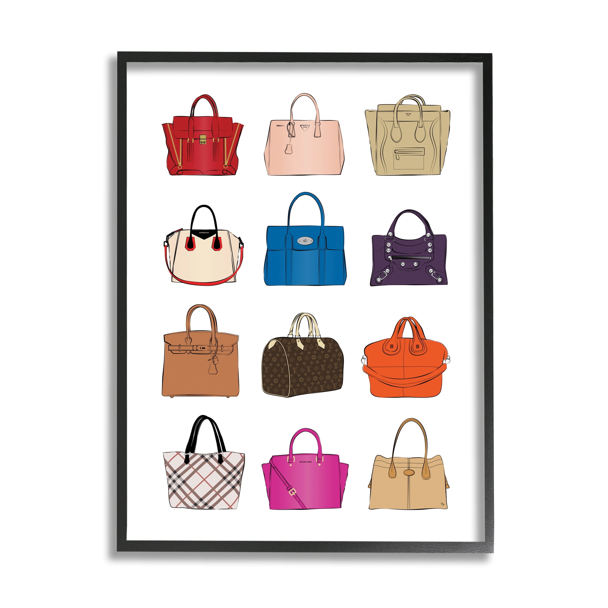 Stupell Industries Glam Designer Bags Fashion Forward Purse Chart, 11 x 14, Designed by Martina Pavlova