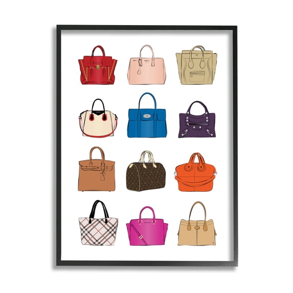 Stupell Industries Glam Designer Bags Fashion Forward Purse Chart, 16 x 20, Designed by Martina Pavlova