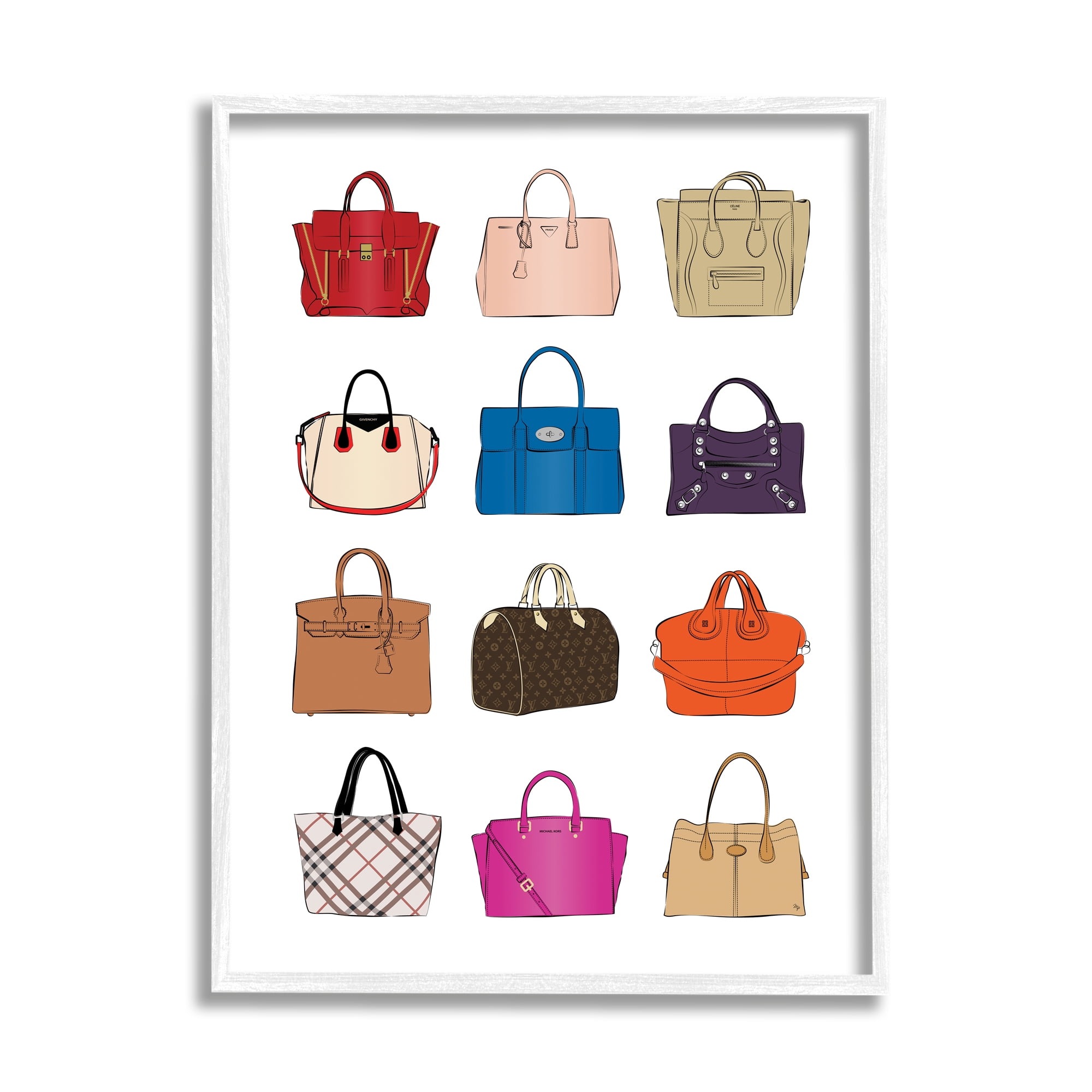 Stupell Industries Glam Designer Bags Fashion Forward Purse Chart, 16 x 20, Designed by Martina Pavlova