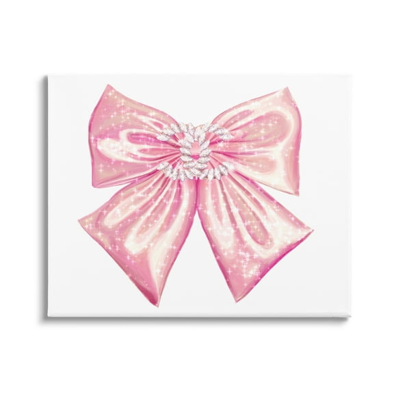 Stupell Industries Glam Diamond Glimmer Pink Fashion Design Bow Canvas Wall Art, 20 x 16, Design by Ziwei Li