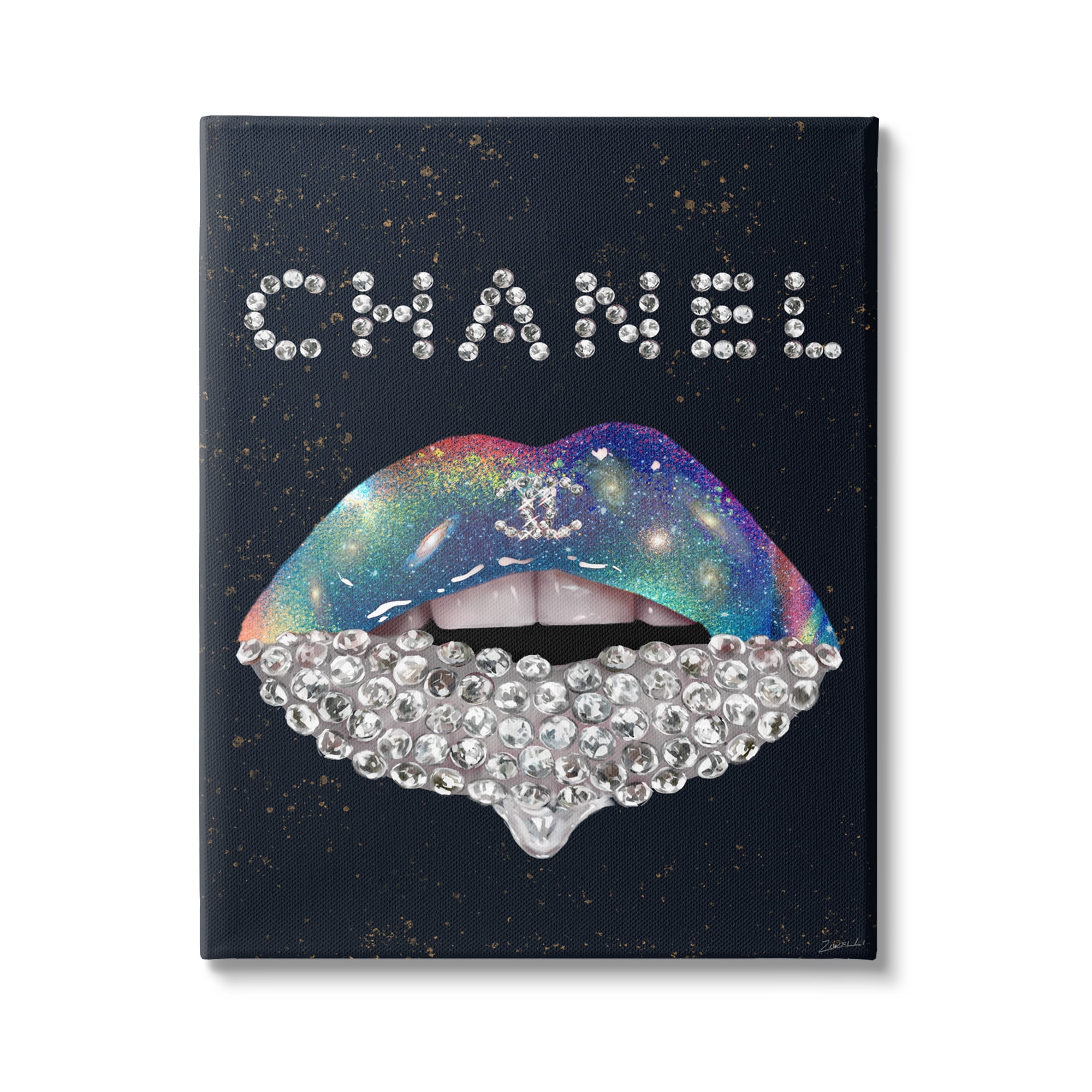 Stupell Industries Glam Diamond Lipstick Beauty & Fashion Painting Gallery Wrapped Canvas Print Wall Art, 24 x 30