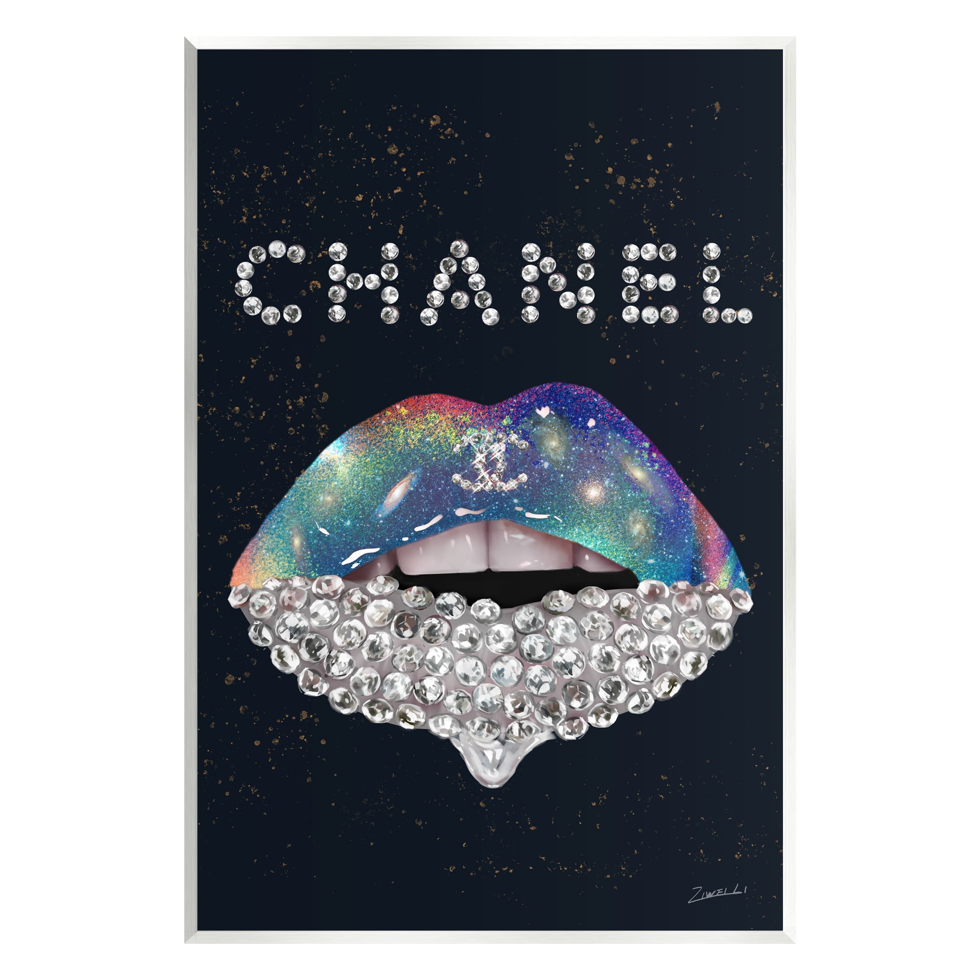Stupell Industries Glam Diamond Lipstick Beauty & Fashion Painting Unframed Art Print Wall Art, 13 x 19