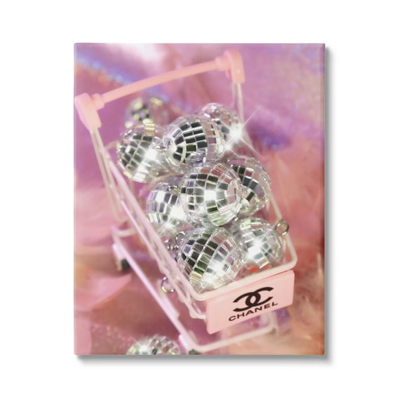 Stupell Industries Glam Disco Balls in Cart Beauty & Fashion Painting Gallery Wrapped Canvas Print Wall Art, 16 x 20