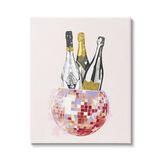 Stupell Industries Glam Disco Champagnes Food & Beverage Painting Gallery Wrapped Canvas Art Print Wall Art, 36 x 48