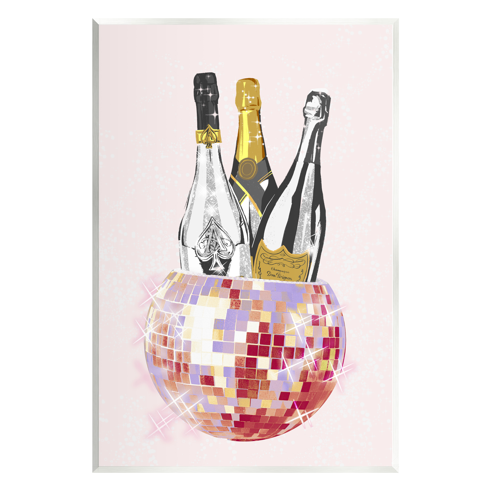 Stupell Industries Glam Disco Champagnes Food & Beverage Painting Unframed Art Print Wall Art, 10 x 15