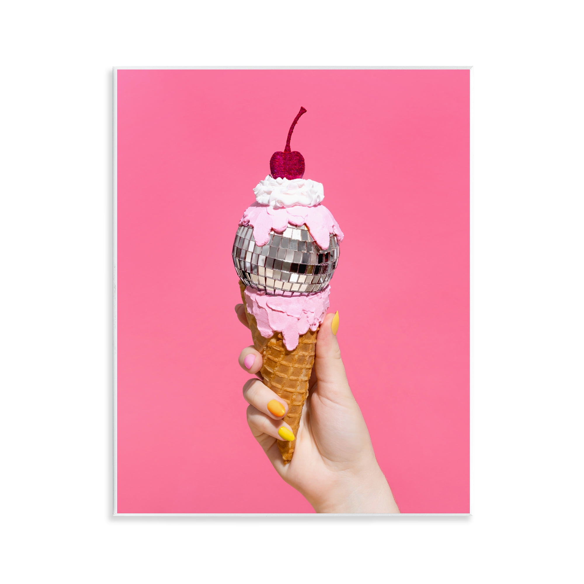 Stupell Industries Glam Disco Ice Cream Food & Beverage Painting Unframed Art Print Wall Art, 11 x 14