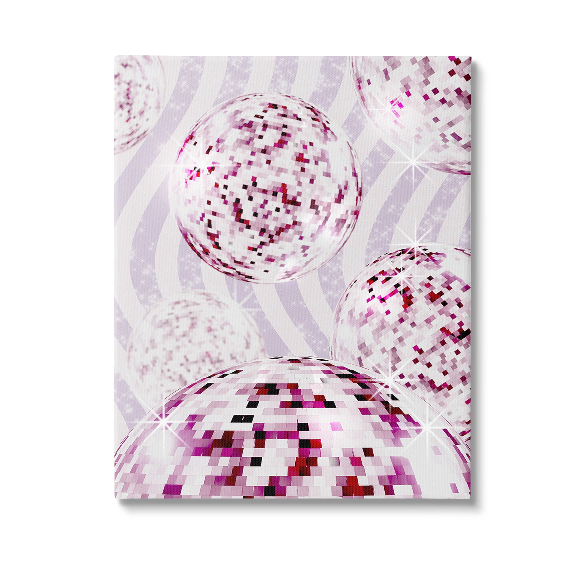 Stupell Industries Glam Disco on Stripes Abstract Painting Gallery Wrapped Canvas Art Print Wall Art, 24 x 30