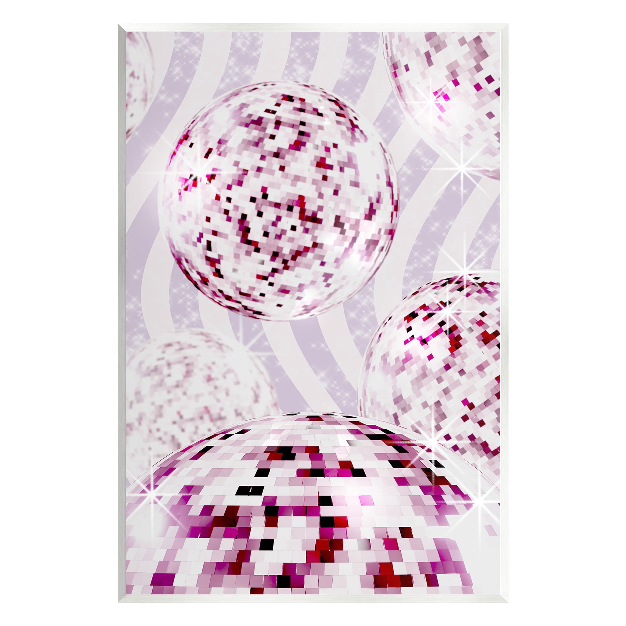 Stupell Industries Glam Disco on Stripes Abstract Painting Unframed Art Print Wall Art, 13 x 19