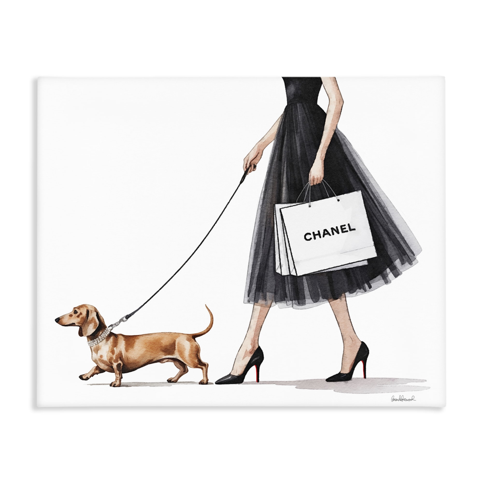 Stupell Industries Glam Dog Walking Canvas Wall Art, design by Amanda Greenwood
