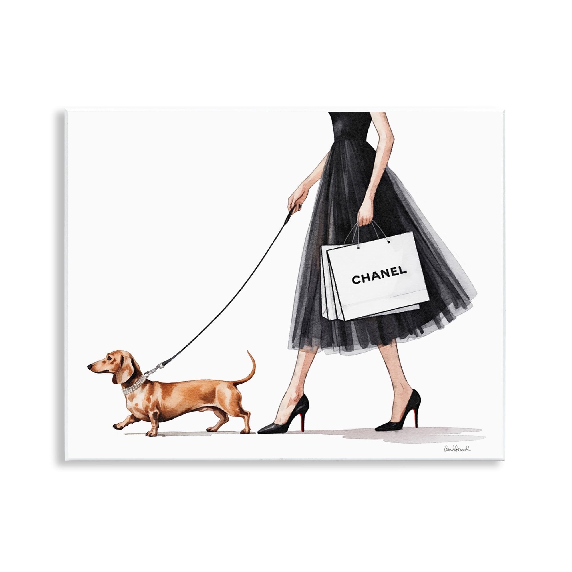 Stupell Industries Glam Dog Walking Wall Plaque Art, design by Amanda Greenwood