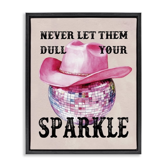 Stupell Industries Glam Don't Dull Your Sparkle Black Floating Frame Canvas Art, 17 x 21, by Lettered and Lined