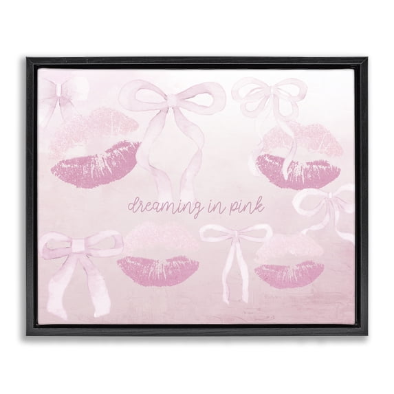 Stupell Industries Glam Dreaming In Pink Black Floating Frame Canvas Art, 21 x 17, by Kim Allen