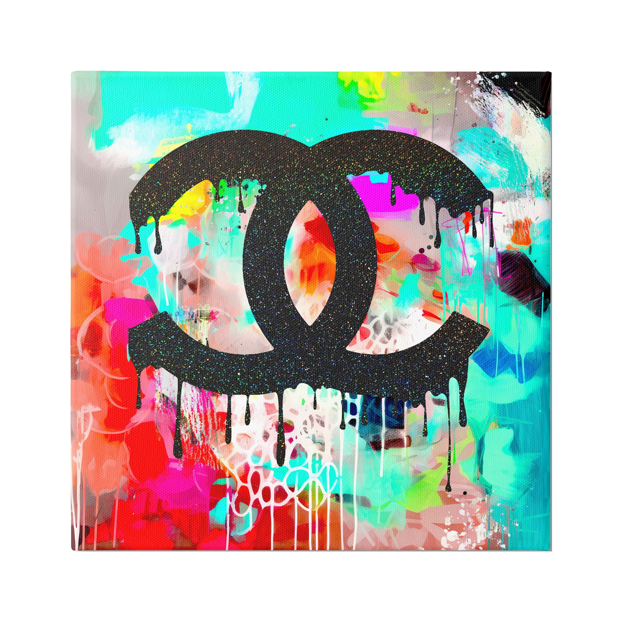 Stupell Industries Glam Drip on Graffiti Abstract Painting Gallery Wrapped Canvas Print Wall Art, 24 x 24