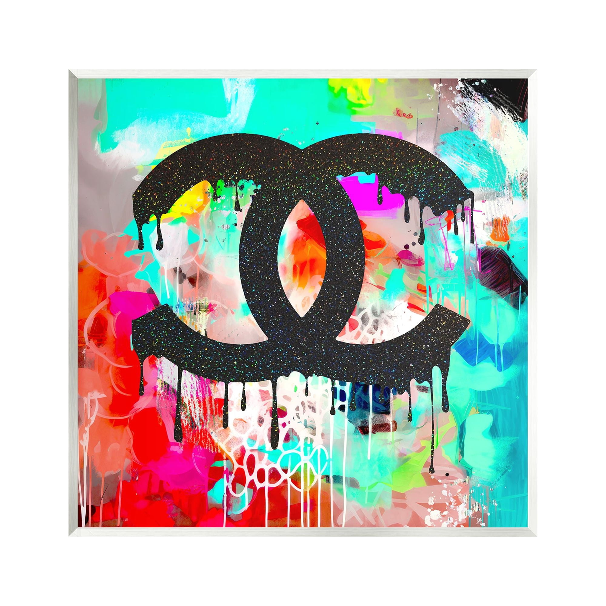 Stupell Industries Glam Drip on Graffiti Abstract Painting Unframed Art Print Wall Art, 12 x 12