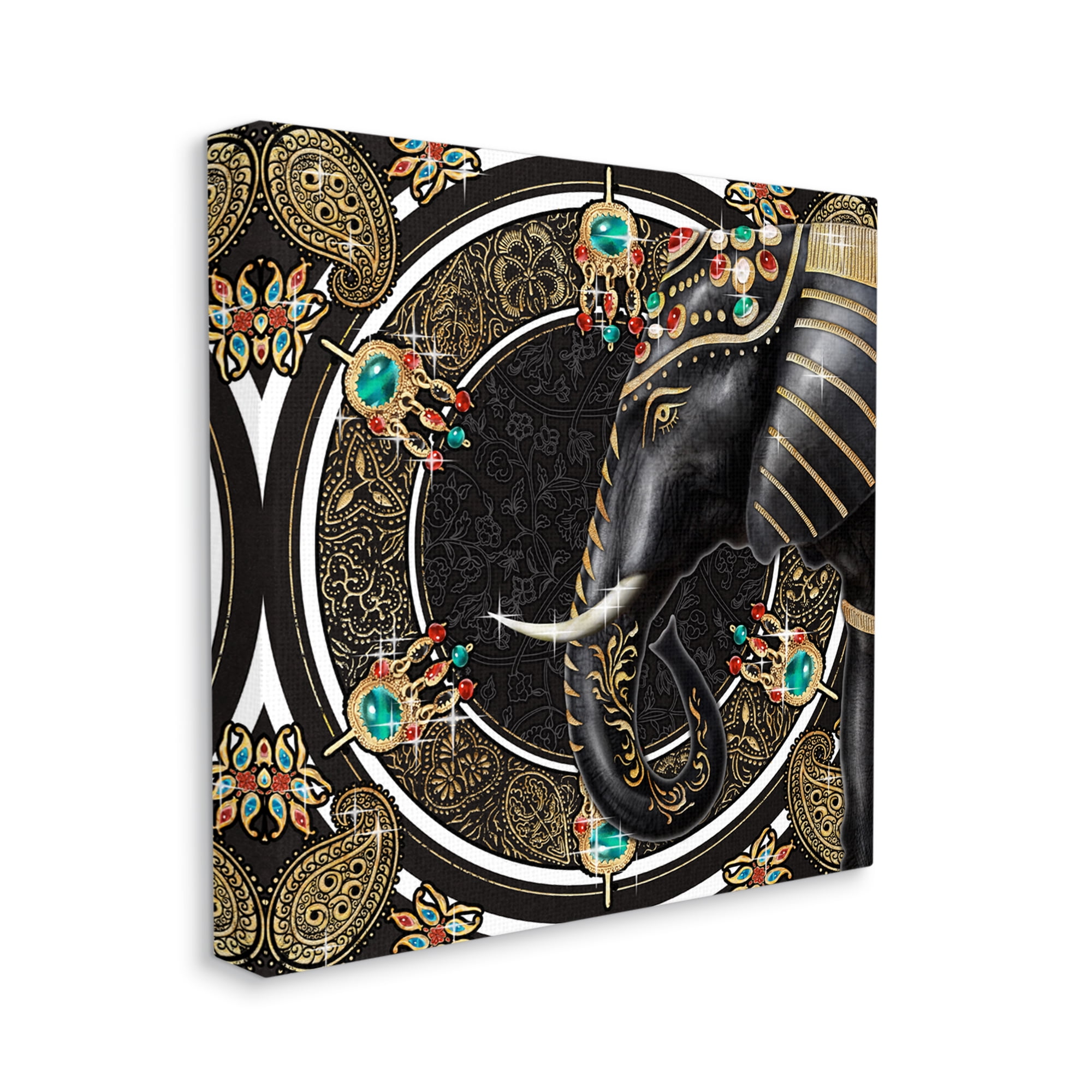 Stupell Industries Glam Elephant Regal Jewelry Paisley Pattern, 30 x 30, Design by Ziwei Li