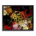 thumbnail image 1 of Stupell Industries Traditional Glam Emblem Flowers Black Floating Frame Canvas Art, 21 x 17, by Amelia Noyes, 1 of 8