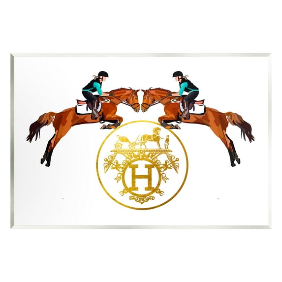 Stupell Industries Glam Emblem Polo Jockeys Animals & Insects Painting Unframed Art Print Wall Art, 19 x 13