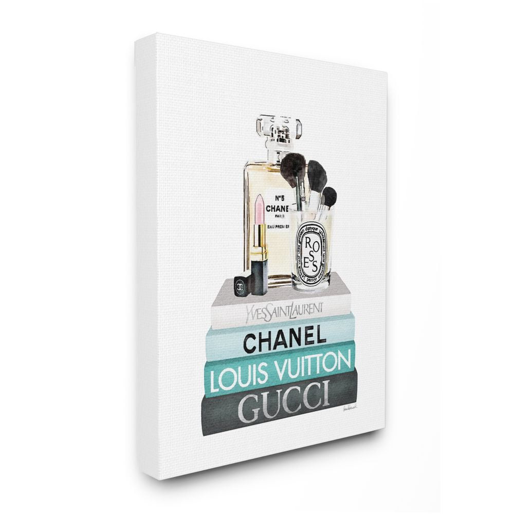 Stupell Industries Glam Essentials Above Iconic Designer Bookstack Designed by Amanda Greenwood