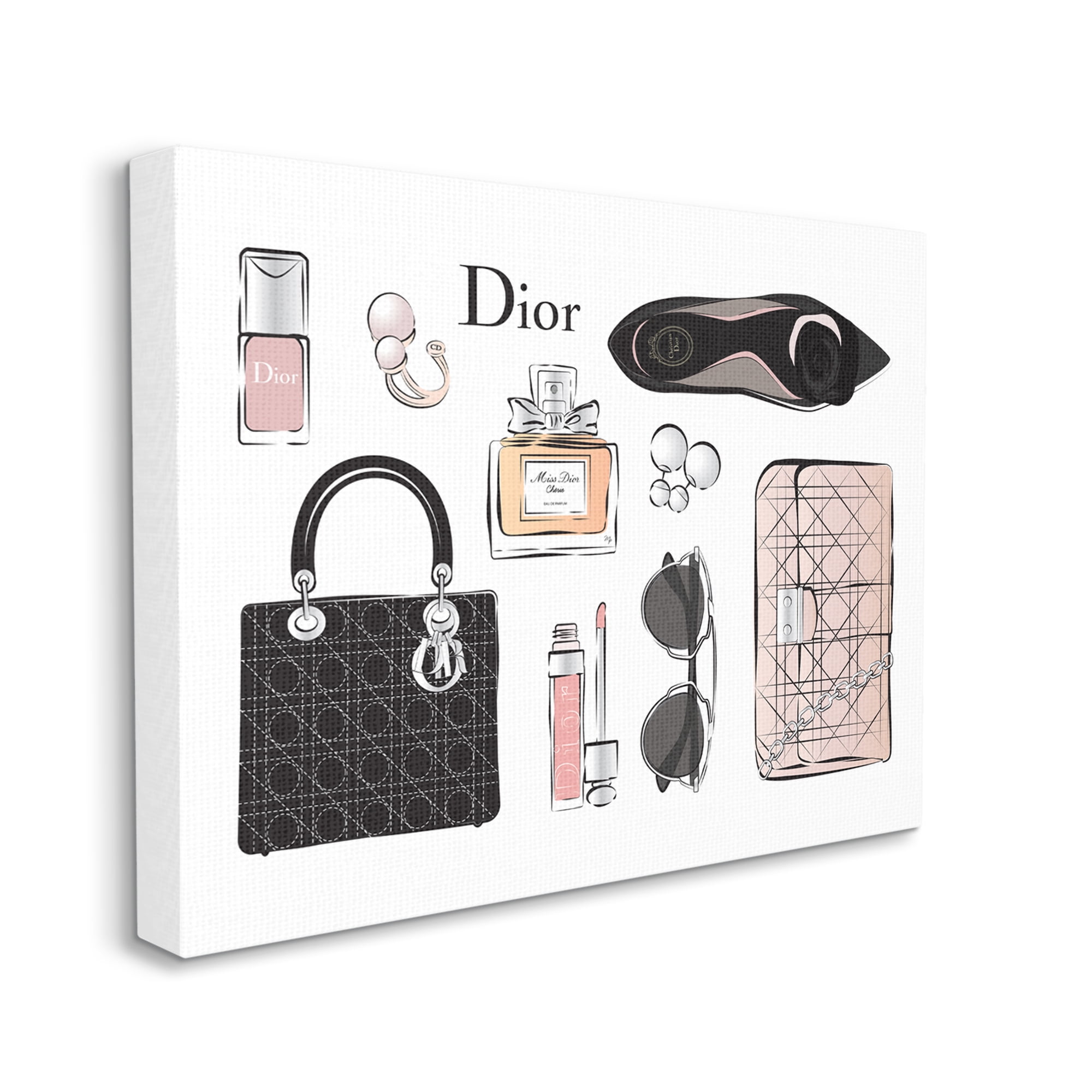 Stupell Industries Glam Fashion Accessories Daily Necessities Design Beauty & Fashion Painting Gallery Wrapped Canvas Art Print Wall Art, 36 x 48