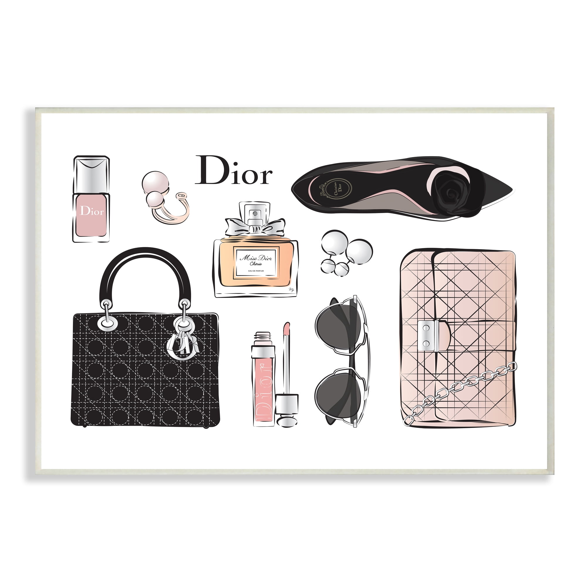 Stupell Industries Glam Fashion Accessories Daily Necessities Design Beauty & Fashion Painting Wall Plaque Art Print Wall Art, 10 x 15