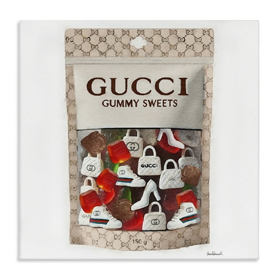 Stupell Industries Glam Fashion Candies Fashion Painting Wrapped Canvas Art Print Wall Art, 17 x 17