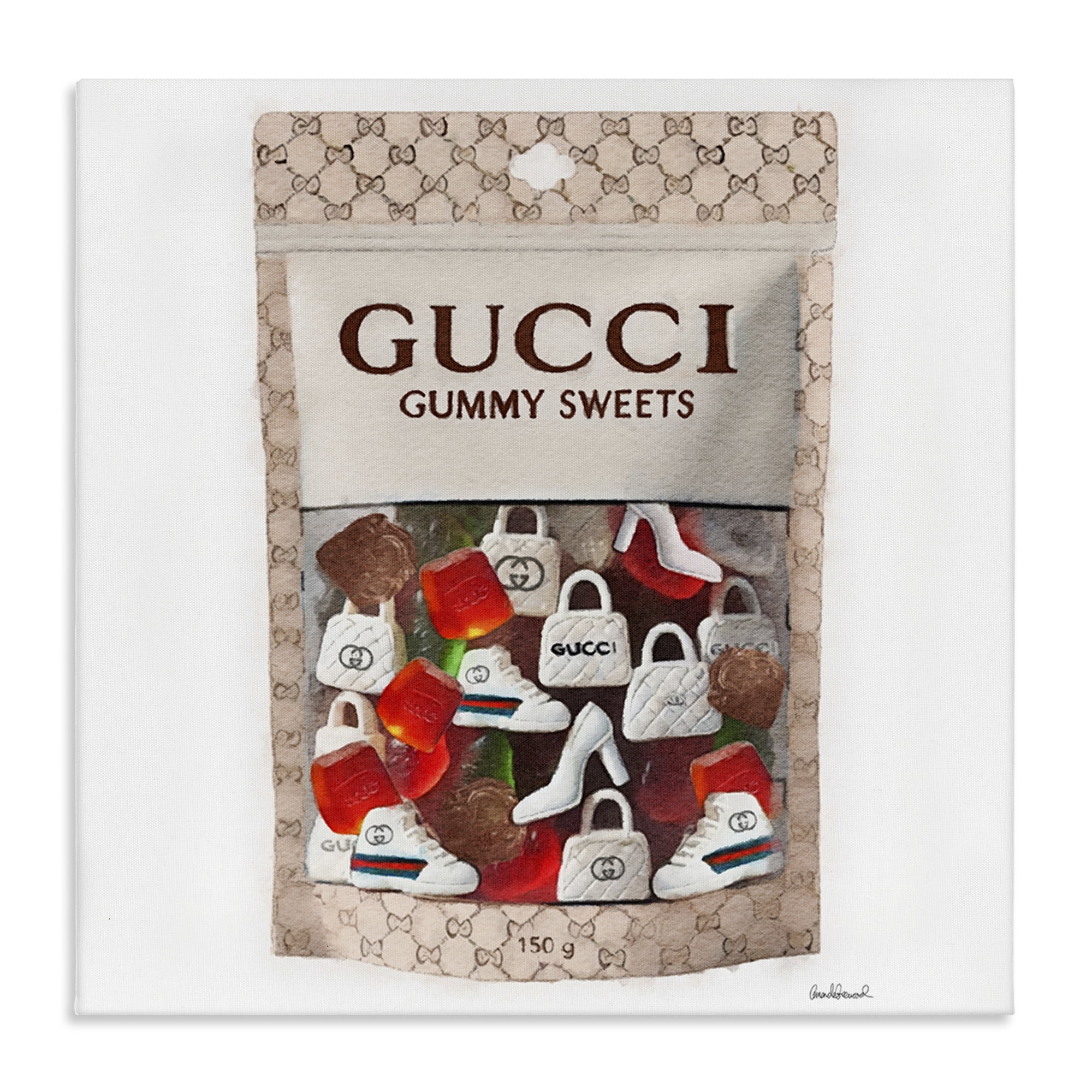 Stupell Industries Glam Fashion Candies Fashion Painting Wrapped Canvas Art Print Wall Art, 36 x 36