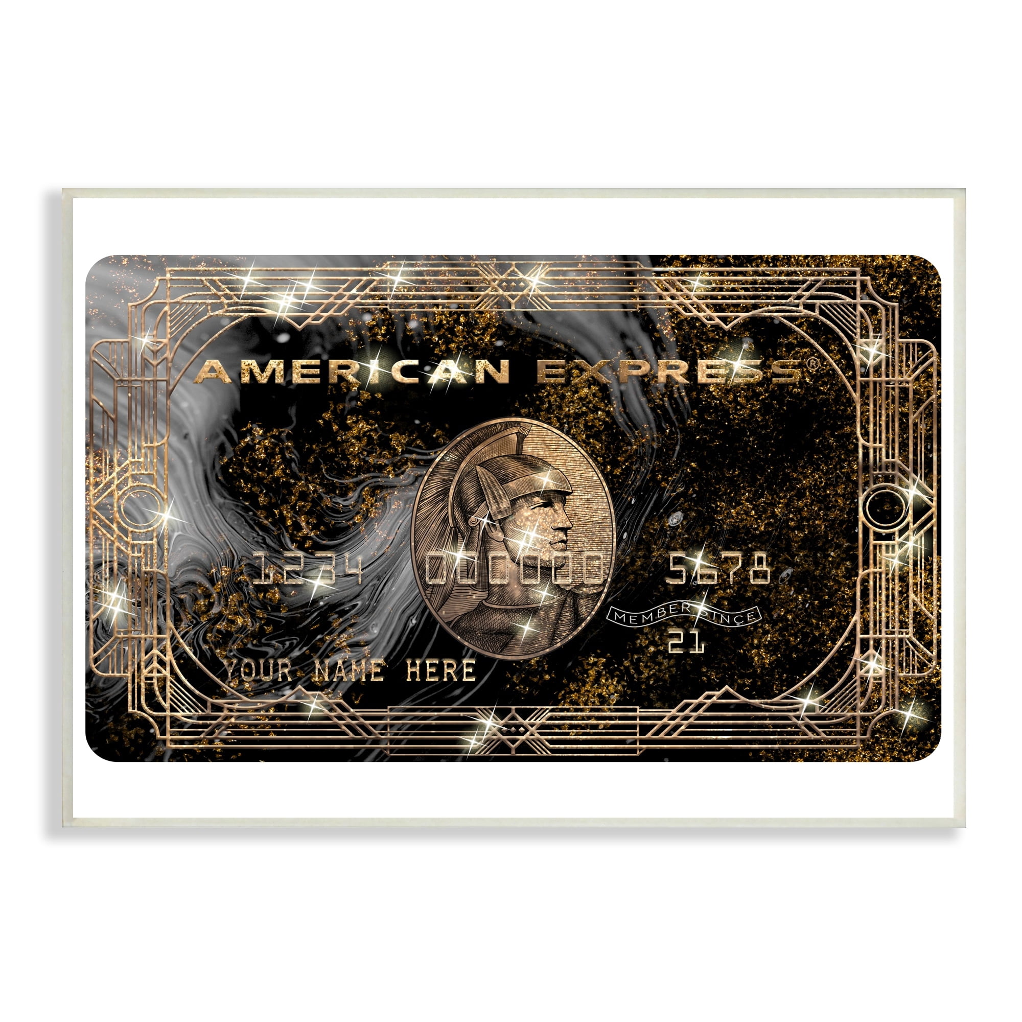 Stupell Industries Glam Fashion Card Chic Pattern Money Sparkle, 15 x 10, Design by Ziwei Li