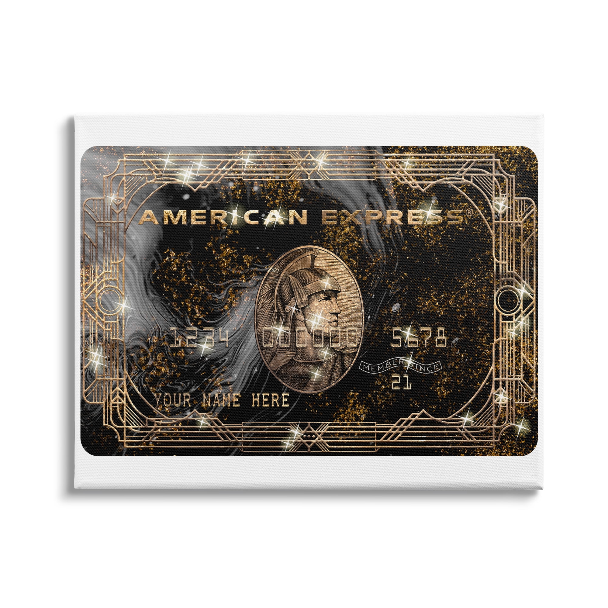 Stupell Industries Glam Fashion Card Chic Pattern Money Sparkle, 40 x 30, Design by Ziwei Li